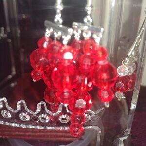 Elegant Red Beaded Earrings
